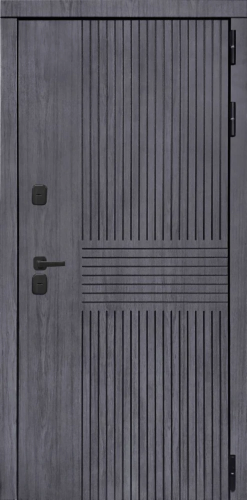 Входная дверь ДвериПРО Берген СБ-1 (лак. белое, 16мм, беленый дуб) DPRO221048 внешняя сторона