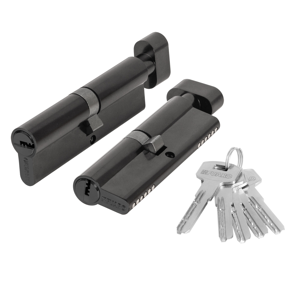 Фото Цилиндровый механизм (200 ZM/100) 2000ZM Knob 100 (60+10+30) BL-24 черный 5Key с вертушкой